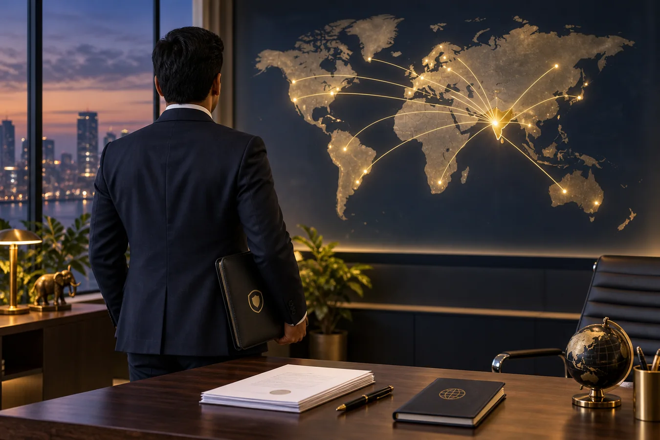 Indian business founder planning international trademark protection across global markets