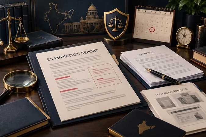 Trademark examination report, response papers, supporting evidence and deadline calendar